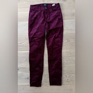 PAIGE Women's Burgundy Corduroy Skinny Pants